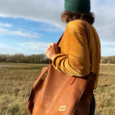 cabas sac cuir fait main sur-mesure golfe du morbihan